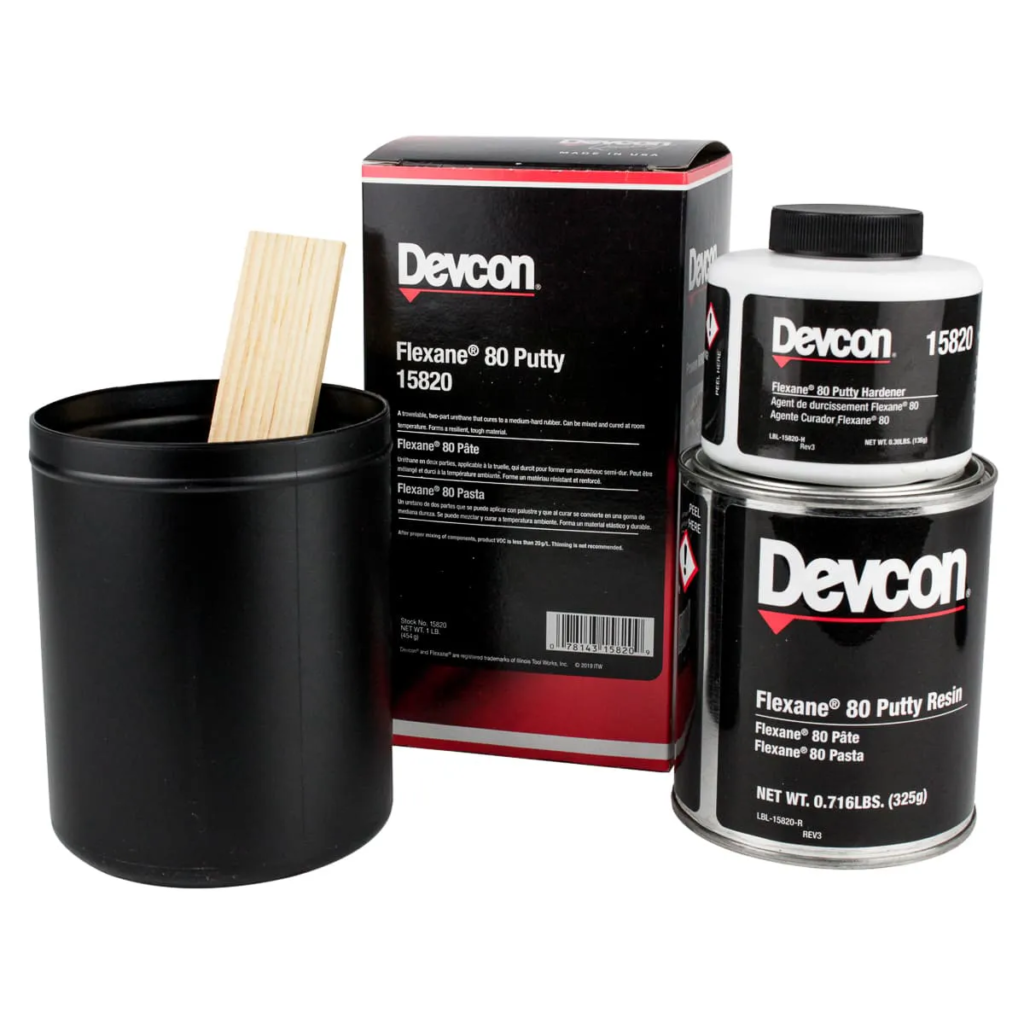 Imagem de produtos da linha Devcon da seção Soluções Químicas da Moly