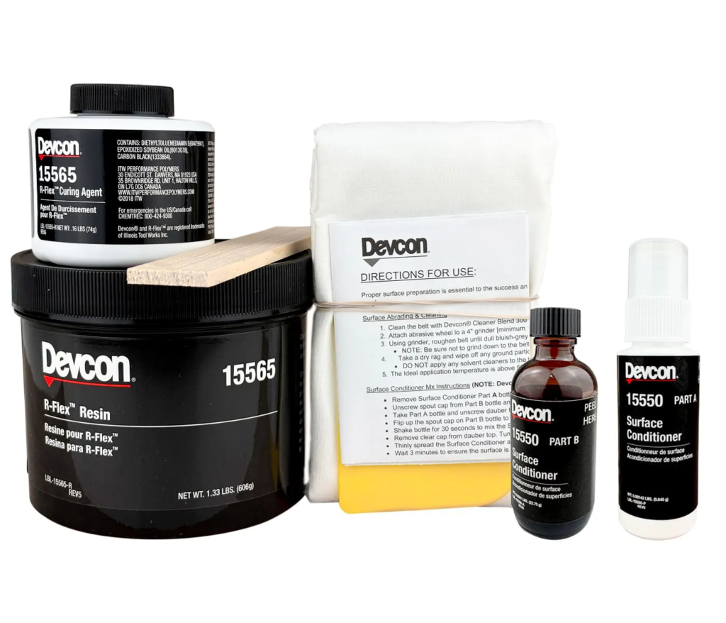 Imagem de produtos da linha Devcon da seção Soluções Químicas da Molyplast
